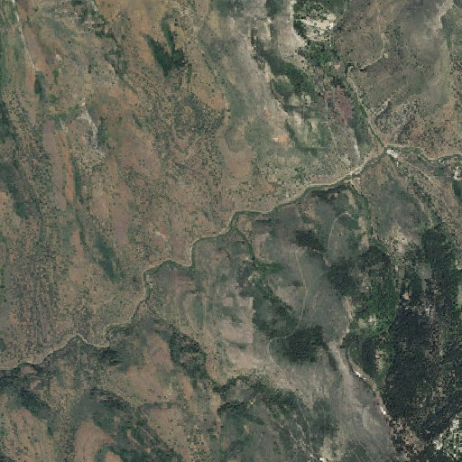 Aerial imagery of China Creek, ID