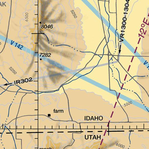 FAA VFR chart of Chokecherry Canyon, ID