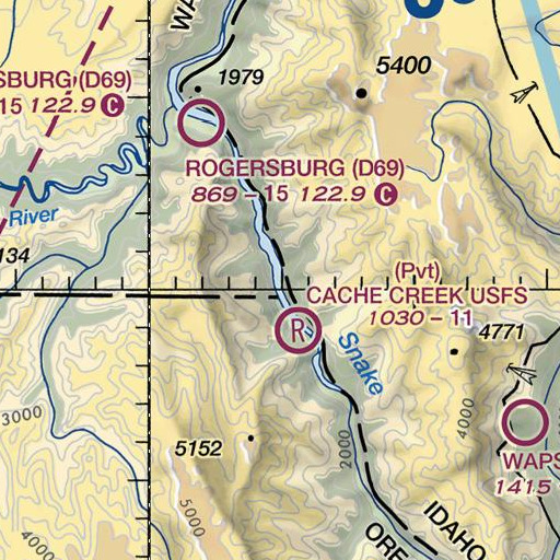 FAA VFR chart of Corral Creek, ID