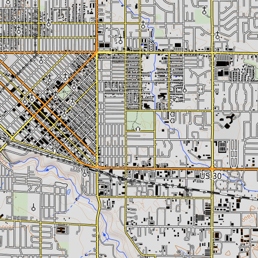 OpenTopoMap map of Harmon Park, ID