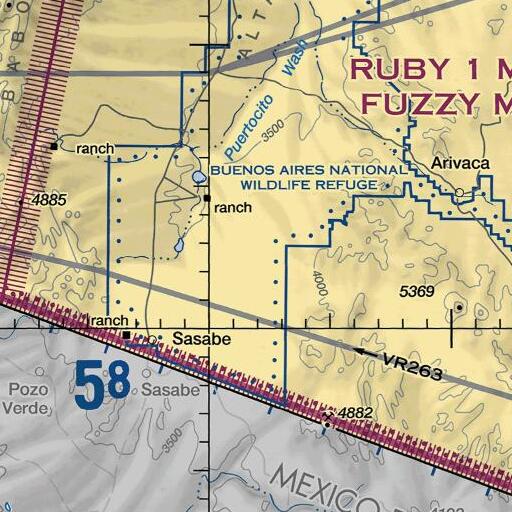 FAA VFR chart of Lopez Well, AZ