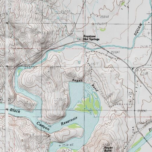 USGS 24K topo map of Regan Bend, ID