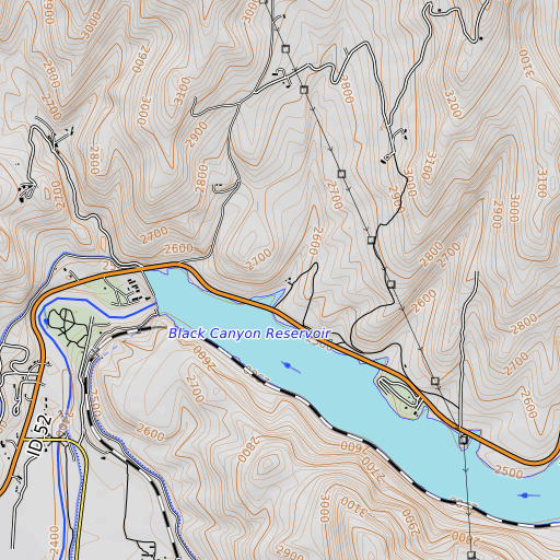 OpenTopoMap map of Spring Creek, ID