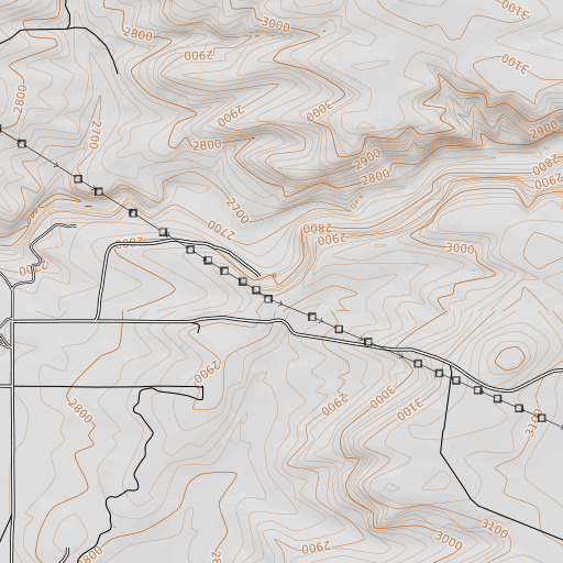 OpenTopoMap map of Warm Spring, ID