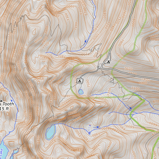 OpenTopoMap map of Seven Devils Campground, ID