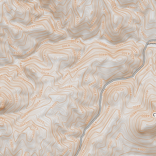 OpenTopoMap map of Drollinger Ridge, ID