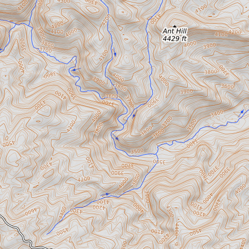 OpenTopoMap map of Ant Creek, ID