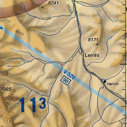 FAA VFR chart of Basin Creek, ID
