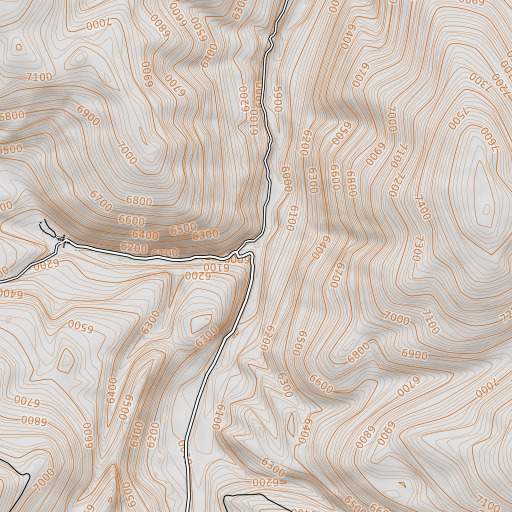 OpenTopoMap map of Bear Valley Creek, ID
