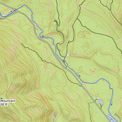 OpenTopoMap map of Blacktail Creek, ID