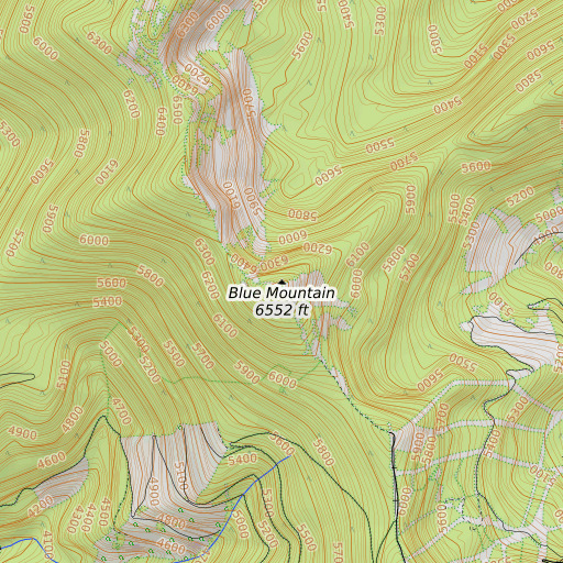 OpenTopoMap map of Blue Mountain, ID