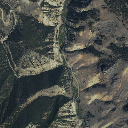 Aerial imagery of Bruno Creek, ID