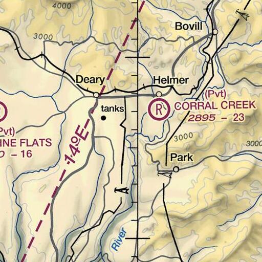 FAA VFR chart of Brush Creek, ID