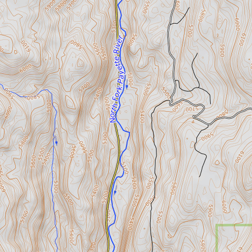 OpenTopoMap map of Brush Creek, ID