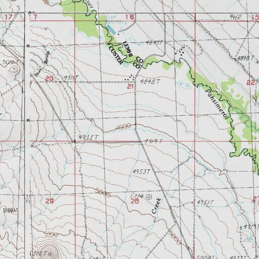 USGS 24K topo map of Burnt Spring Gulch, ID