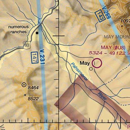 FAA VFR chart of Burnt Spring Gulch, ID
