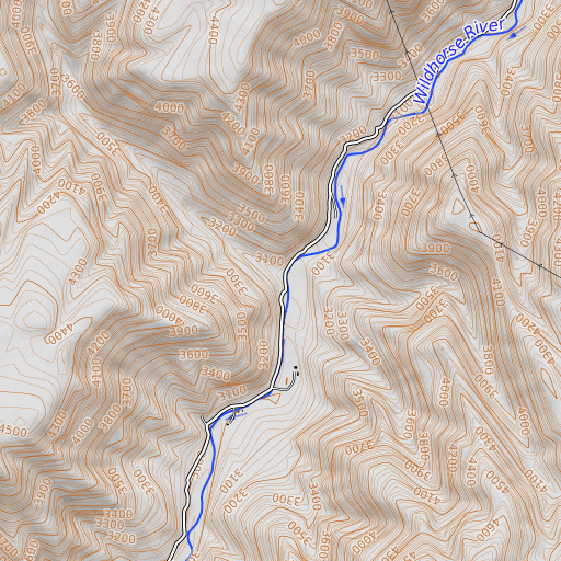OpenTopoMap map of Butte Creek, ID