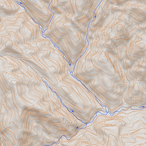 OpenTopoMap map of Camp Creek, ID