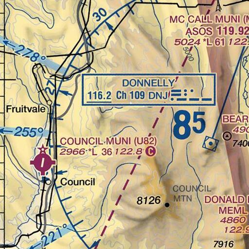 FAA VFR chart of Cutoff Saddle, ID