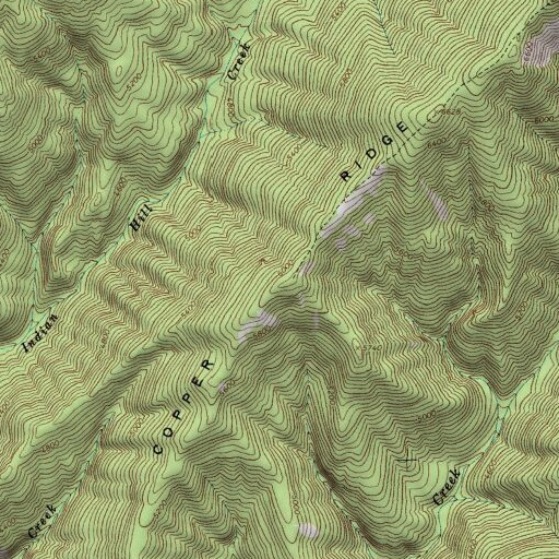 USGS 24K topo map of Copper Ridge, ID