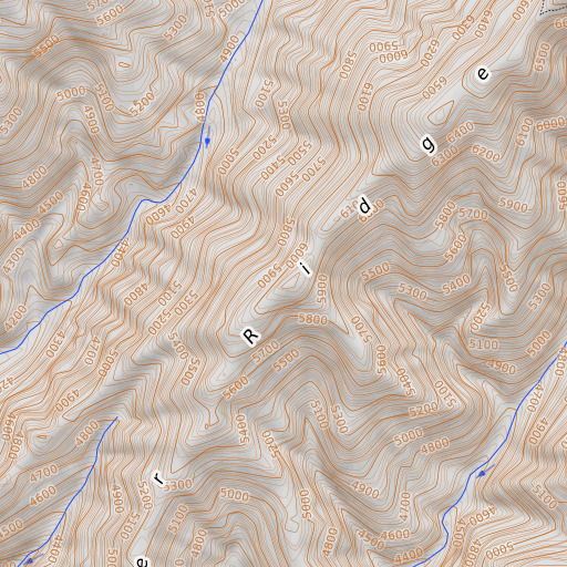 OpenTopoMap map of Copper Ridge, ID