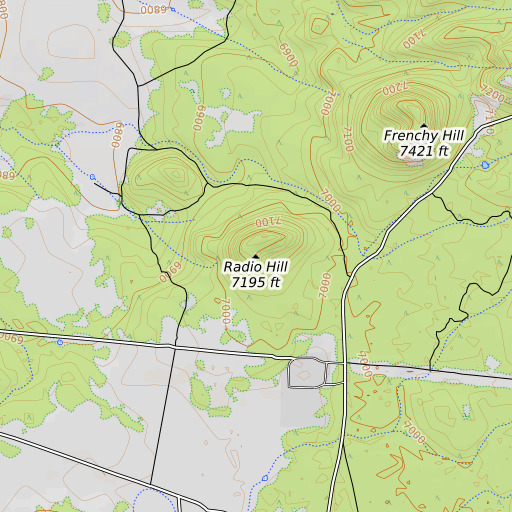 OpenTopoMap map of Radio Hill, AZ