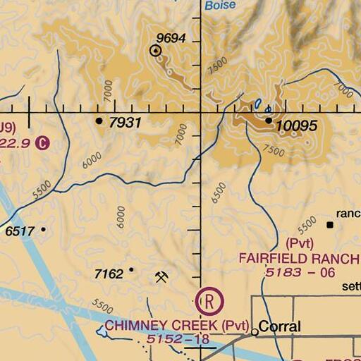 FAA VFR chart of Ear Creek, ID