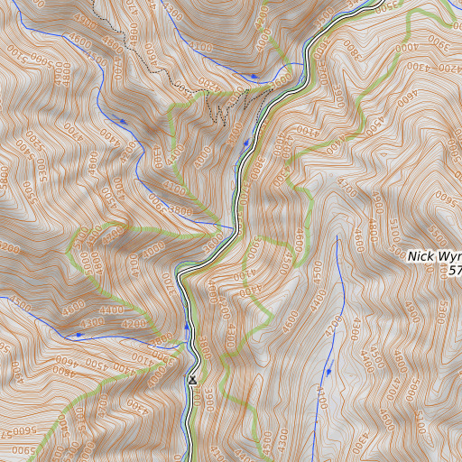 OpenTopoMap map of Echo Creek, ID