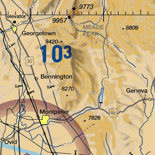 FAA VFR chart of Fox Flat, ID