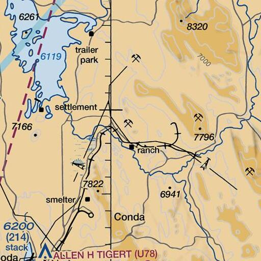 FAA VFR chart of Fox Hills, ID