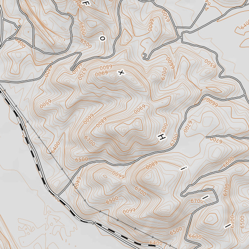 OpenTopoMap map of Fox Hills, ID