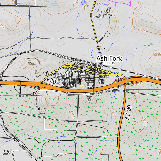 OpenTopoMap map of Ash Fork Elementary School, AZ