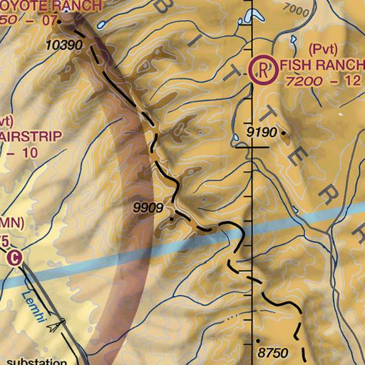 FAA VFR chart of Goldstone Pass, ID