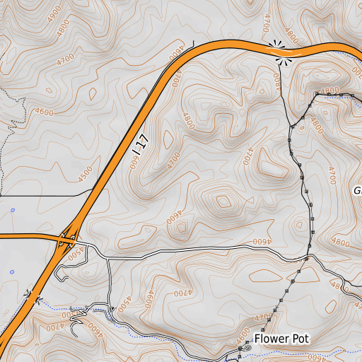 OpenTopoMap map of Bates Well, AZ