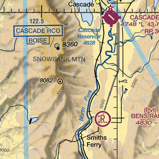 FAA VFR chart of Grassy Flat, ID