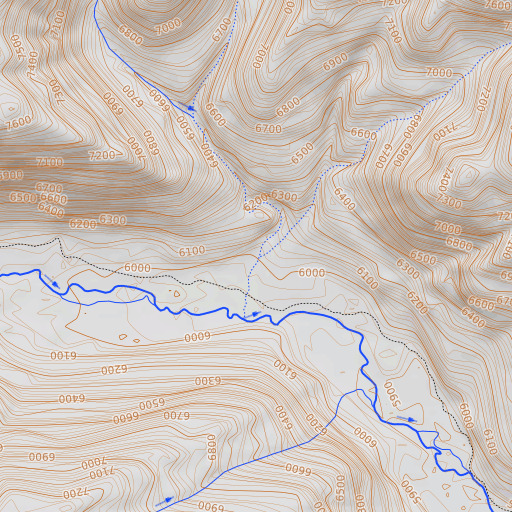 OpenTopoMap map of Half Moon Creek, ID