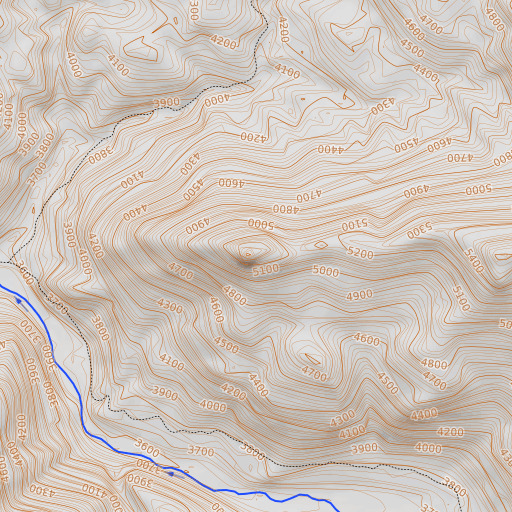 OpenTopoMap map of Kellys Thumb, ID