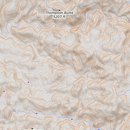 OpenTopoMap map of Escondido Spring, AZ
