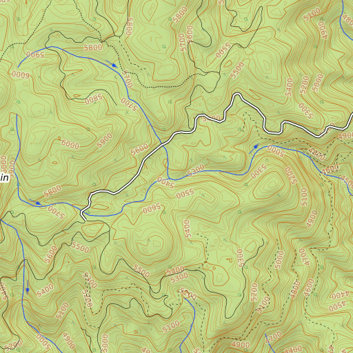 OpenTopoMap map of Left Fork Fall Creek, ID
