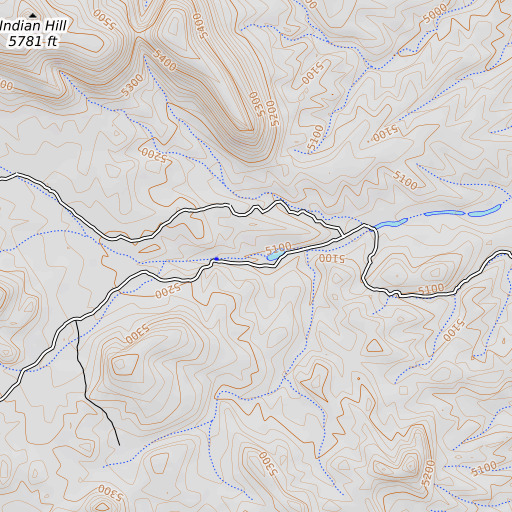 OpenTopoMap map of Indian Spring Number Three, AZ
