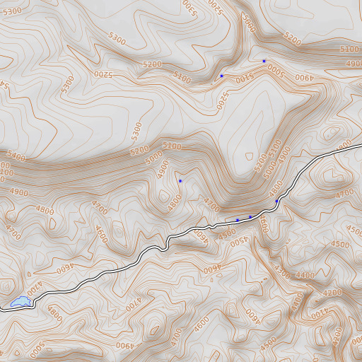 OpenTopoMap map of Jackass Spring, AZ