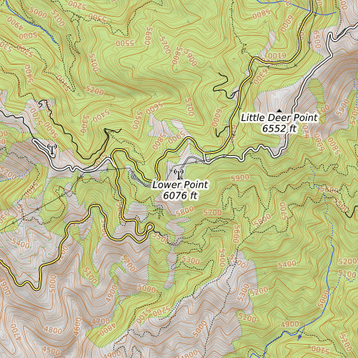 OpenTopoMap map of Lower Point, ID