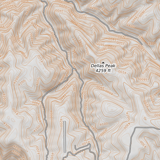 OpenTopoMap map of Mack Gulch, ID
