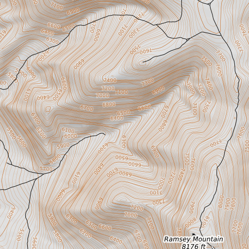 OpenTopoMap map of Napo Spring, ID