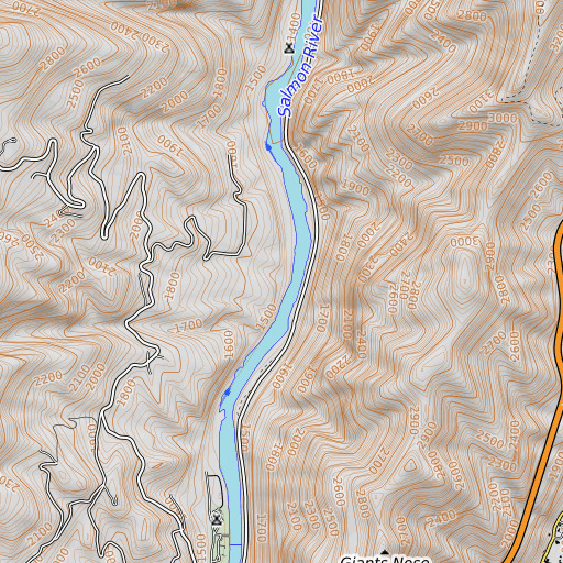 OpenTopoMap map of Otto Creek, ID
