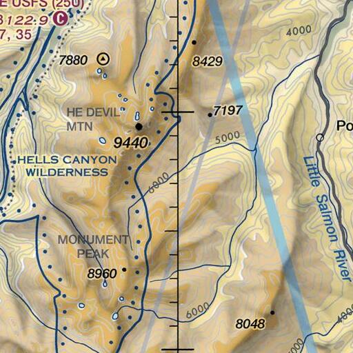 FAA VFR chart of Oxbow Creek, ID