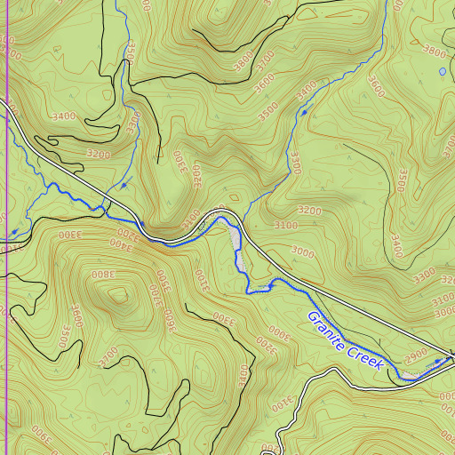 OpenTopoMap map of Packer Creek, ID