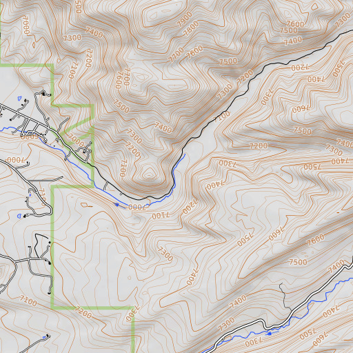 OpenTopoMap map of Pass Creek, ID