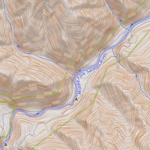 OpenTopoMap map of Pine Creek, ID