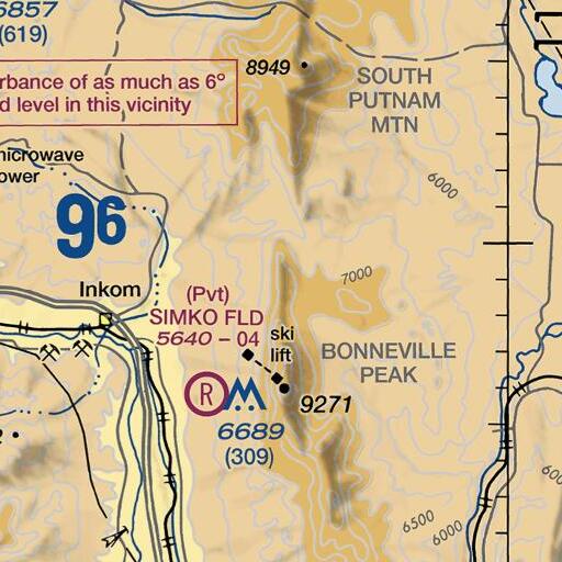 FAA VFR chart of Portneuf Range, ID